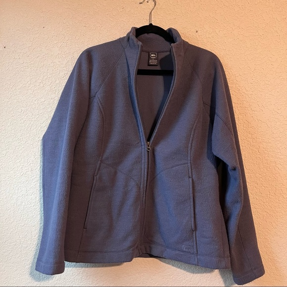 REI Womens Full Zip Polyester Jacket Long Sleeves Pockets Purple Size L - Picture 2 of 11
